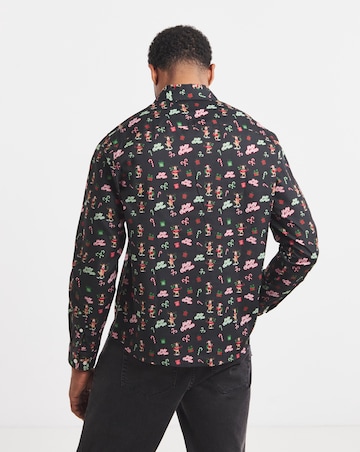 Long Sleeve Christmas Printed Shirt