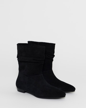 Hetty Ruched Suede Ankle Boots - Extra Wide Fit (EEE)