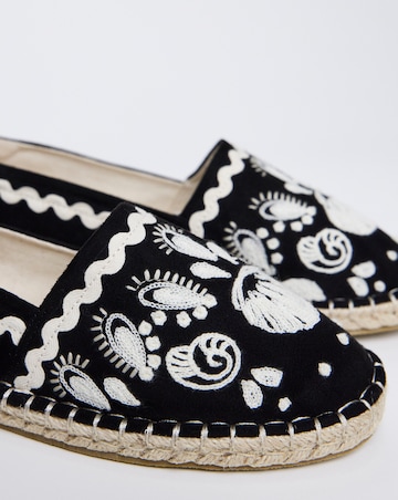 Jenner Embroidered Espadrille Shoes - Wide Fit (E)
