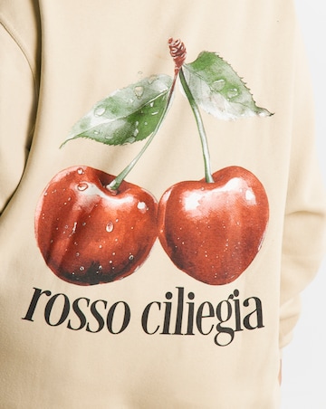 Ecru Cherry Back Graphic Sweatshirt