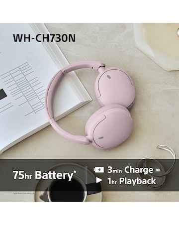 Sony WH-CH730N Wireless Noise Cancelling Over-Ear Headphones - Black