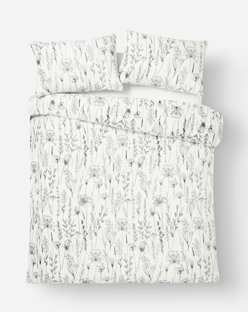 Floral Silhouette Fleece Duvet Set