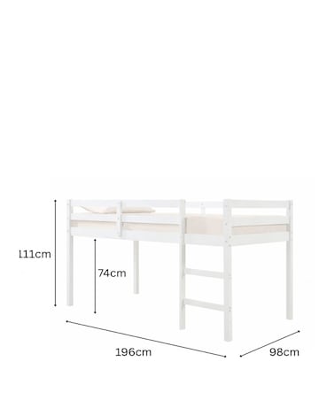 Aspire Kids Cove Midsleeper Single Bed & Mattress