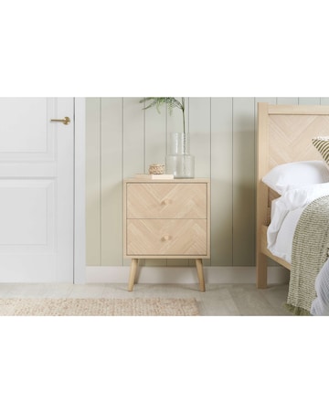Herringford 2 Drawer Bedside Table