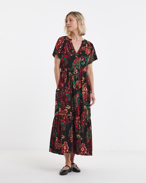 Soft Touch Notch Neck Maxi Dress