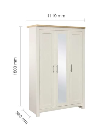 Highgate 3 Door Wardrobe With Mirror