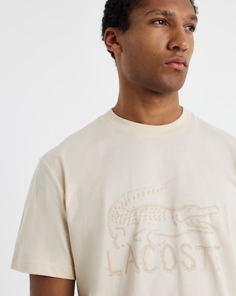 Lacoste Short Sleeve Croc Graphic T-Shirt - Natural