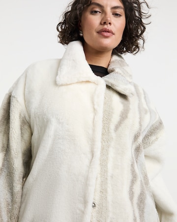 Native Youth Contrast Sherpa and Faux Fur Longline Coat