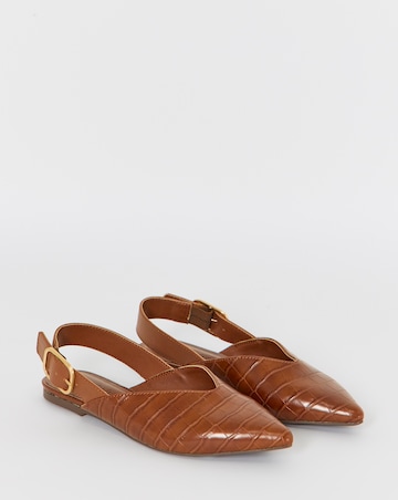 Hazel Slingback Pointed Shoes - Wide Fit (E)