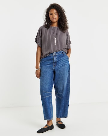 SIMPLY BE TIE WAIST PINSTRIPE TOP CO-ORD