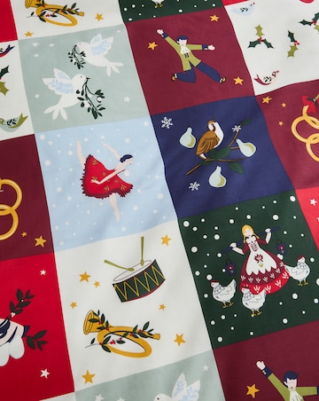 12 Days of Christmas Cotton Blend Reversible Duvet Cover Set