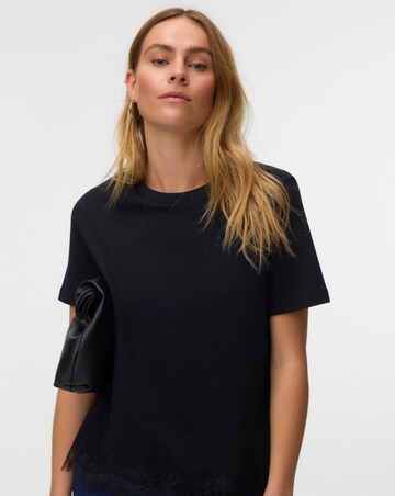 Vero Moda Sara Mette Lace Trim Jersey Top
