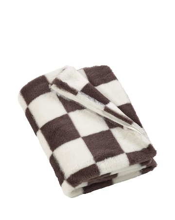 Catherine Lansfield Cosy Soft Checkerboard Throw