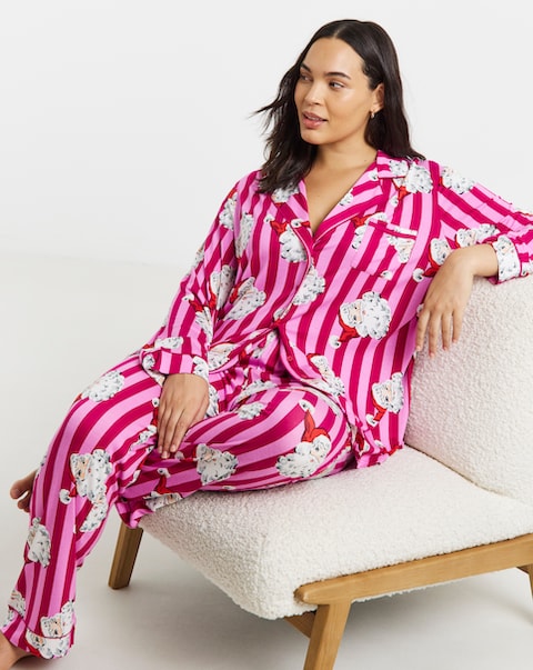 New In - Viscose Blend Revere Pyjama Set