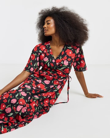 Simply Be Floral Print Wrap Midaxi Dress