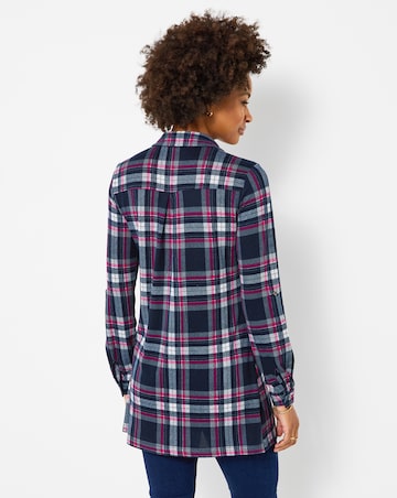 Joe Browns Collared Checked Print Jersey Tunic Top