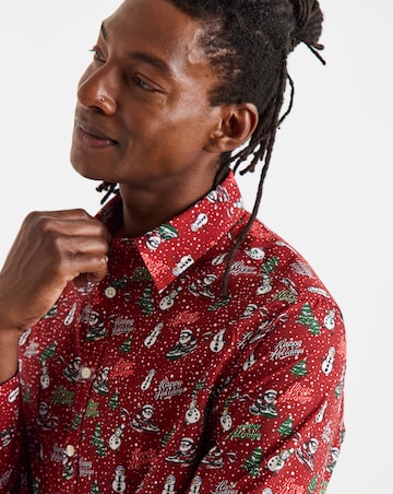 Long Sleeve Christmas Printed Shirt