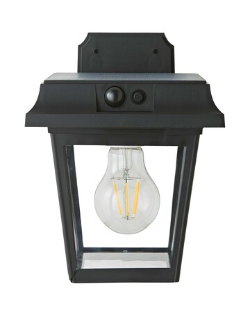 ValueLights Solar Powered LED Matte Black Sensor Outdoor Wall Light