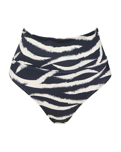 Fold Top Zebra Print Classic Bikini Brief