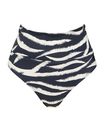 Fold Top Zebra Print Classic Bikini Brief