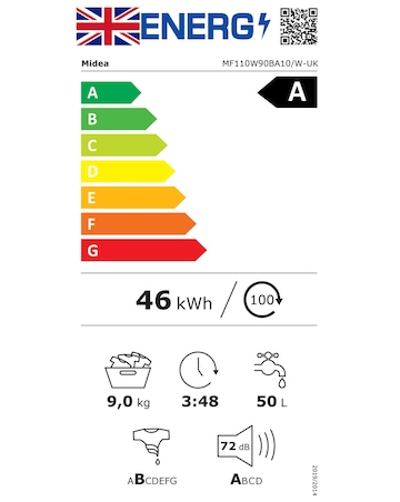 Midea 9kg Washing Machine - White + Installation