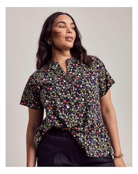 Julipa Frill Placket Cotton Top