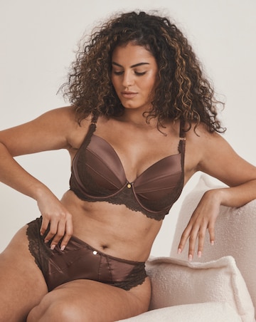 Pretty Secrets Satin And Lace Padded Full Cup Bra