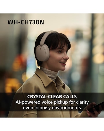 Sony WH-CH730N Wireless Noise Cancelling Over-Ear Headphones - Black