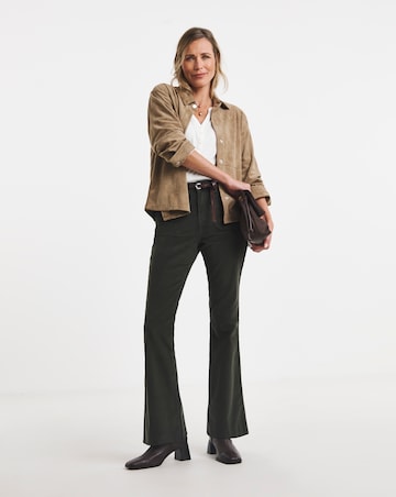 Green Pocket Front Cord Bootcut Jeans