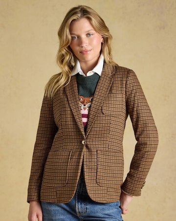 Joules Albury Check Jersey Blazer