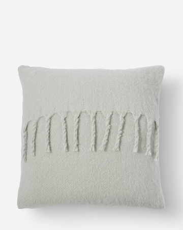 Faux Mohair Fringed Cushion