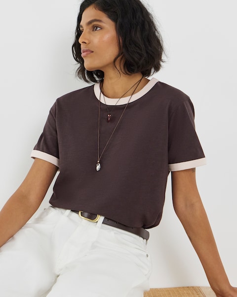 Chocolate And Cream Short Sleeve Ringer T-Shirt