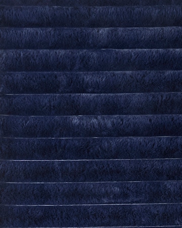 Ribbed Faux Fur Throw - Navy