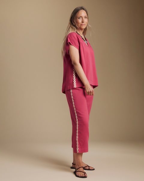 Julipa Cheesecloth Crop Trouser