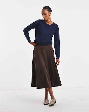 Heart Button Shoulder Detail Jumper