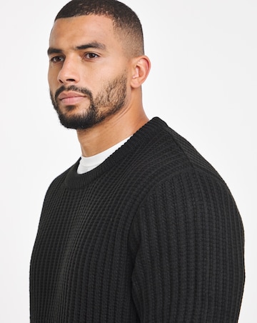 Jack & Jones Jaxon Crew Knit Jumper - Black
