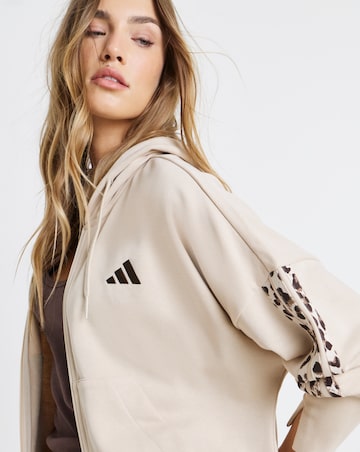 adidas Animal Print 3-Stripes Full-Zip Hooded Track Top