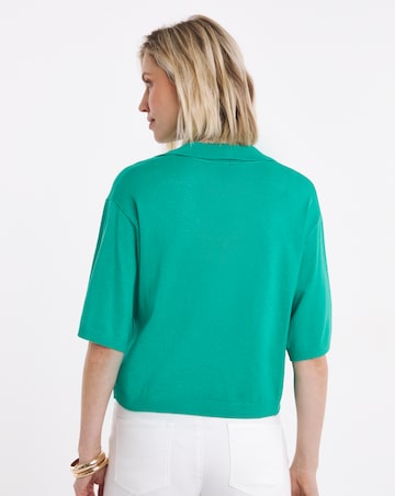 Fine Knit Polo Neck Jumper