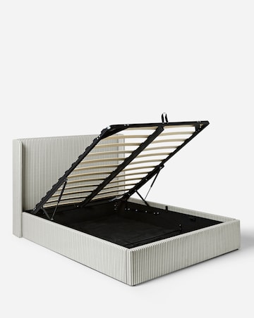 Seren Striped Ottoman Bed with 3 Layer Memory Foam Hybrid Mattress
