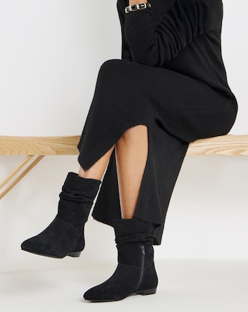 Hetty Ruched Suede Ankle Boots - Extra Wide Fit (EEE)