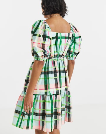 Twisted Wunder Cotton Check Mini Dress