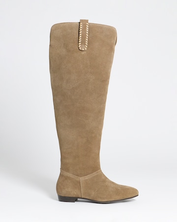 Olivia Suede Over Knee Western Boots - Extra Wide Fit (EEE) & Super Curvy Calf
