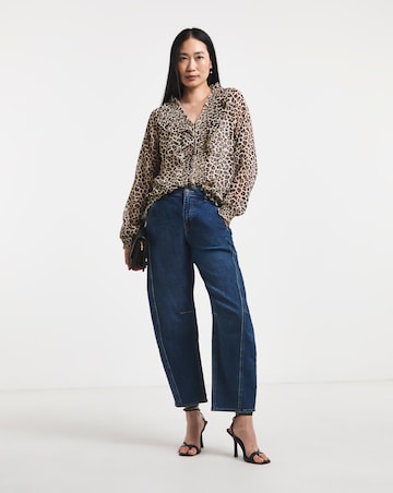 Ruffle Crinkle Chiffon Blouse