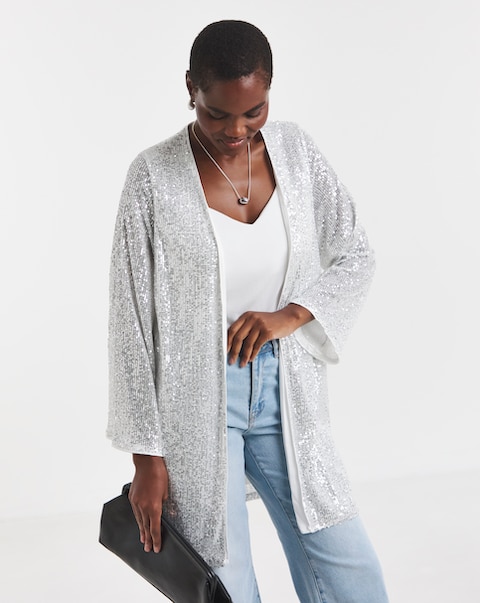 Sequin Longline Cardi