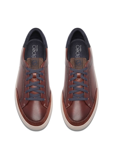 Clarks Code C Tie Leather Shoe - Dark Brown