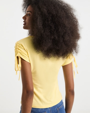 Pieces Gruda Short Sleeve Ruching Jersey Tee