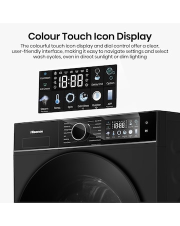 Hisense 3i 9kg 1400rpm KitchenFit Washing Machine Black
