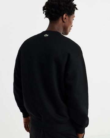 Lacoste Graphic Print Fleece Sweatshirt - Black