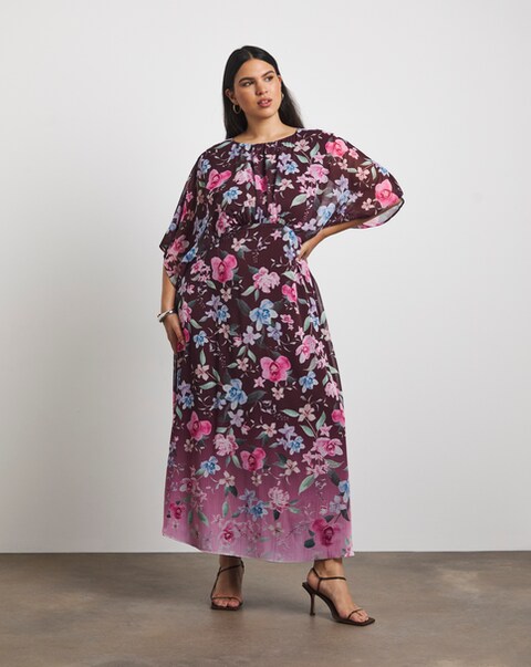 Joanna Hope Printed Crinkle Chiffon Dress