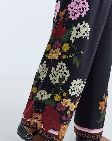 Simply Be Black Floral Wide Leg Trouser Co-ord